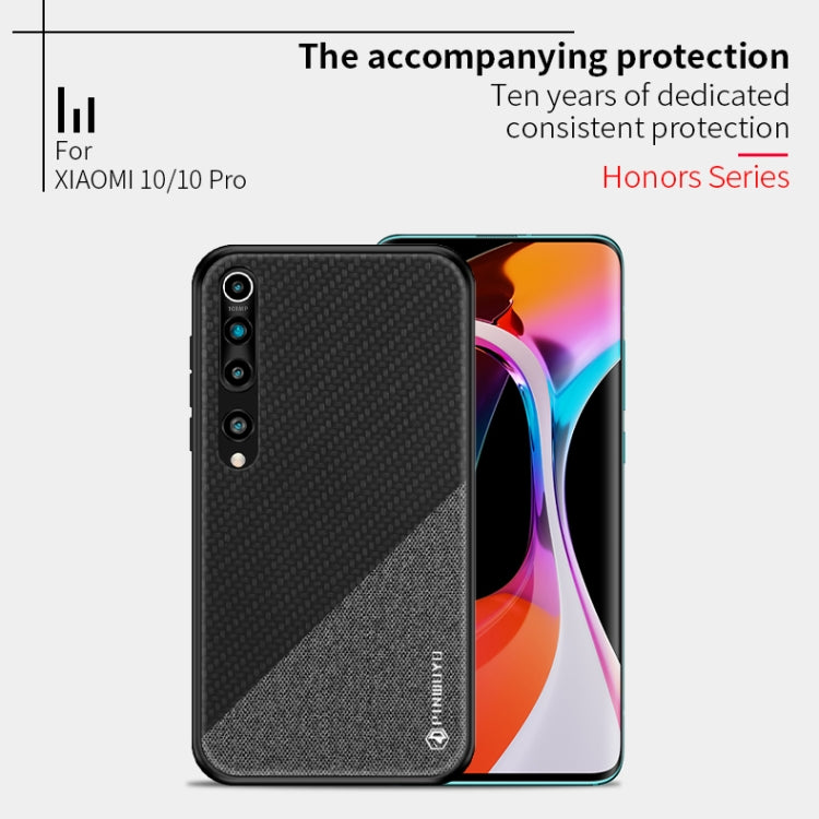 For Xiaomi 10 / 10pro PINWUYO Rong Series  Shockproof PC + TPU+ Chemical Fiber Cloth Protective Cover(Black) - Xiaomi Cases by PINWUYO | Online Shopping UK | buy2fix