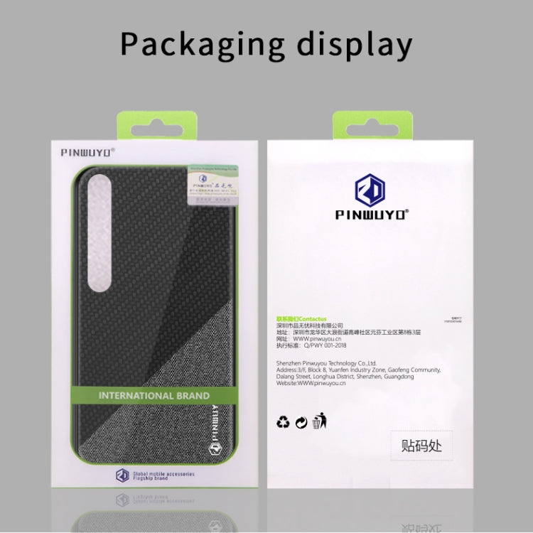 For Xiaomi 10 / 10pro PINWUYO Rong Series  Shockproof PC + TPU+ Chemical Fiber Cloth Protective Cover(Black) - Xiaomi Cases by PINWUYO | Online Shopping UK | buy2fix