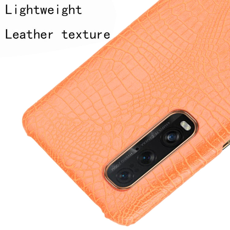 For Oppo Find X2 Pro Shockproof Crocodile Texture PC + PU Case(Orange) - OPPO Cases by buy2fix | Online Shopping UK | buy2fix