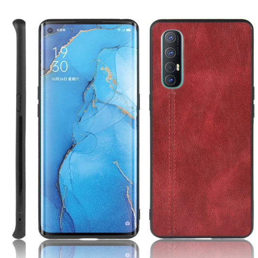 For Oppo Find X2 Neo Shockproof Sewing Cow Pattern Skin PC + PU + TPU Case(Red) - OPPO Cases by buy2fix | Online Shopping UK | buy2fix