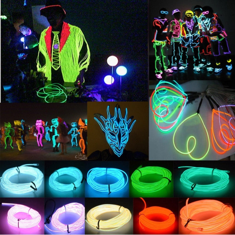 Flexible LED Light EL Wire String Strip Rope Glow Decor Neon Lamp USB Controlle 3M Energy Saving Mask Glasses Glow Line F277(Lemon Yellow Light) - Stage Lighting by buy2fix | Online Shopping UK | buy2fix
