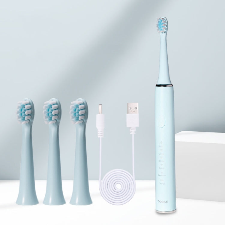 Boorui BR-Z5 USB Fast Charge Soft Toothbrush 5 Gear Sonic Electric Toothbrush(Sky Blue) - Toothbrushes by buy2fix | Online Shopping UK | buy2fix