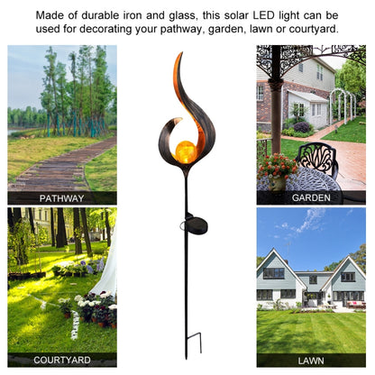 Solar Flame Light LED Iron Art Outdoor Garden Lawn Decorative Ground Plug Light Landscape Lamp(Style 1) - Solar Lights by buy2fix | Online Shopping UK | buy2fix