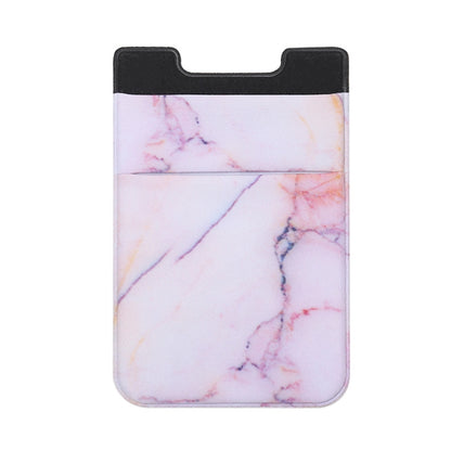 Marble Pattern Road Stretch Phone Back Plastic Card Holder Sticky Phone Clip(Pink) - Card & Passport Bags by buy2fix | Online Shopping UK | buy2fix