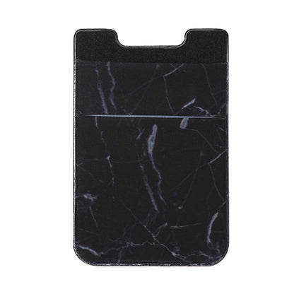 Marble Pattern Road Stretch Phone Back Plastic Card Holder Sticky Phone Clip(Black) - Card & Passport Bags by buy2fix | Online Shopping UK | buy2fix