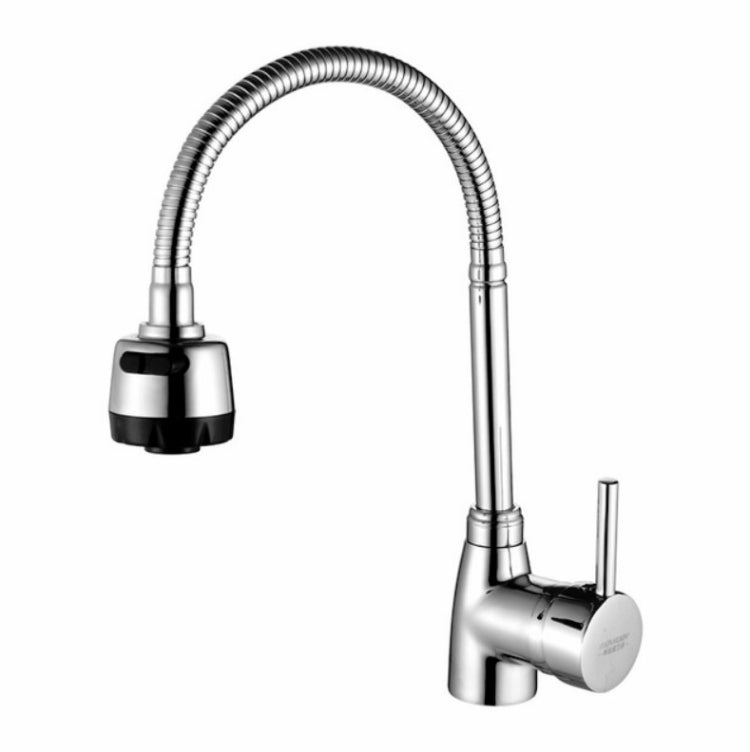 Kitchen Faucet Anti-splash Head Wash Basin Sink Universal Rotatable Faucet Full Copper Joint, Style:Hot & Cold Water+60 cm Tube - Faucets & Accessories by buy2fix | Online Shopping UK | buy2fix