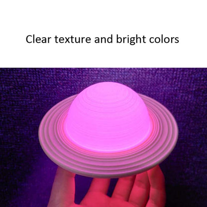 3D Printing LED Saturn Night Light USB Planet Lamp, Size:16cm, Style:Touch Control 3-Colors - Night Lights by buy2fix | Online Shopping UK | buy2fix