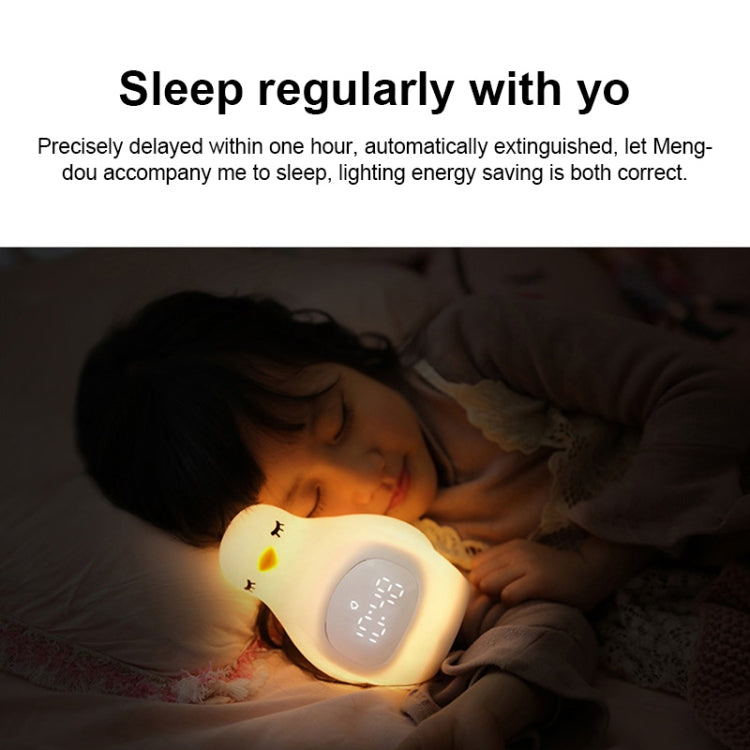 Creative Multifunctional Penguin Silicone Cute Beans Wake Children Sleeping LED Electronic Alarm Clock(Yellow Light) - Novelty Clock by buy2fix | Online Shopping UK | buy2fix