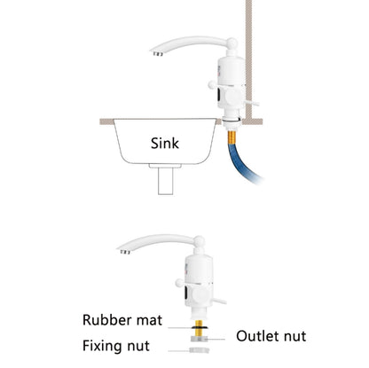 Digital Display Electric Heating Faucet Instant Hot Water Heater CN Plug Digital Display Horizontal Tube - Faucets & Accessories by buy2fix | Online Shopping UK | buy2fix