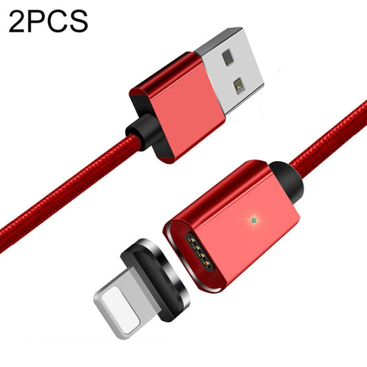 2 PCS ESSAGER Smartphone Fast Charging and Data Transmission Magnetic Cable with 8 Pin Magnetic Head, Cable Length: 1m(Red) - Charging Cable & Head by buy2fix | Online Shopping UK | buy2fix