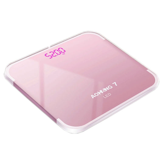AOHANG7 USB Weight Scale With LED Hidden Screen Tempered Glass Body Scale(Rose Gold) - Body Scales by AOHANG7 | Online Shopping UK | buy2fix