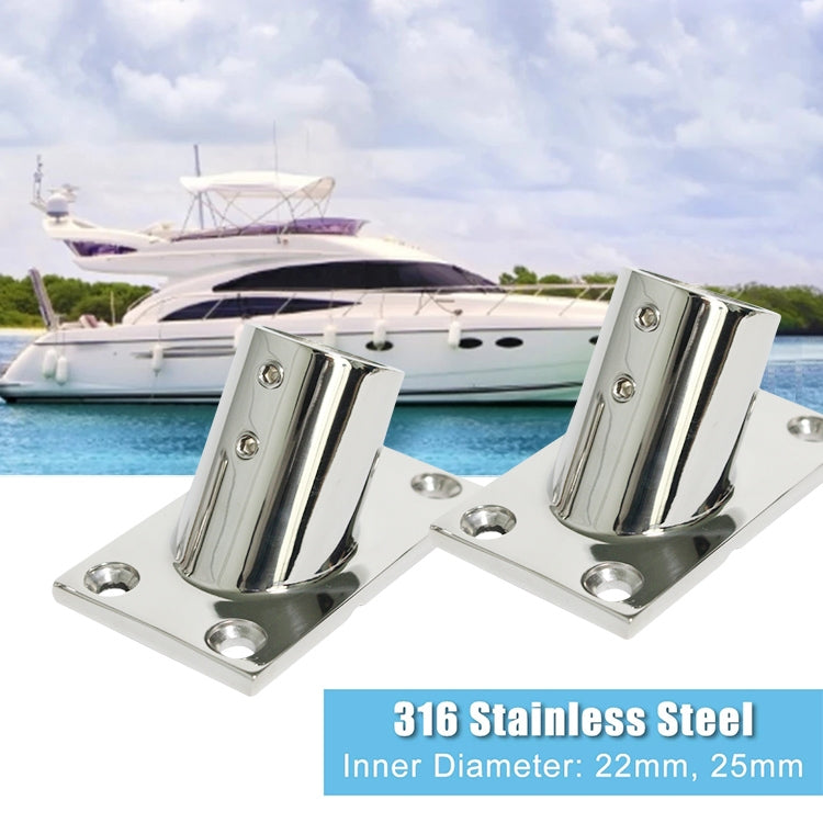 Thicken 316 Stainless Steel 60-Degree Square Tube Base Marine Boat Hardwares, Specifications: 25mm - Marine Accessories & Parts by buy2fix | Online Shopping UK | buy2fix