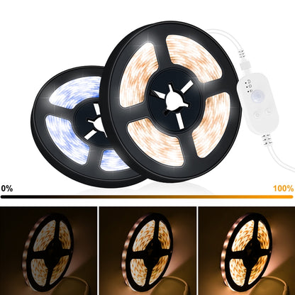 LED Light Strip USB Human Intelligent Induction Waterproof Light Strip 2835 Patch Cabinet Wardrobe Soft Light Strip 2m(3000K Warm White) - Sensor LED Lights by buy2fix | Online Shopping UK | buy2fix