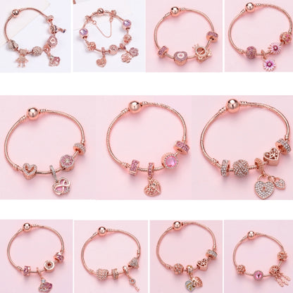 SL124 20cm Women Rose Gold Beaded Bracelet - Bracelets by buy2fix | Online Shopping UK | buy2fix