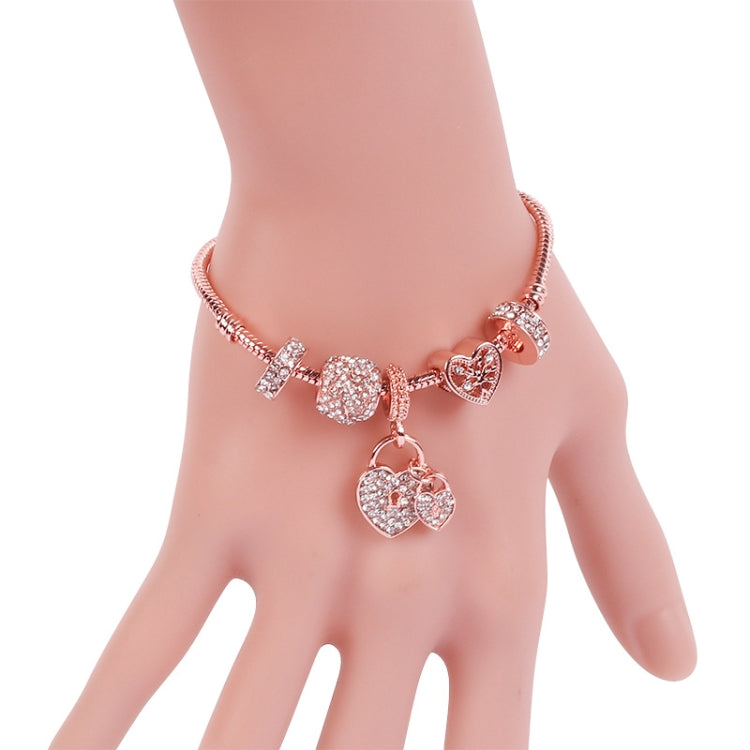 SL132 20cm Women Rose Gold Beaded Bracelet - Bracelets by buy2fix | Online Shopping UK | buy2fix