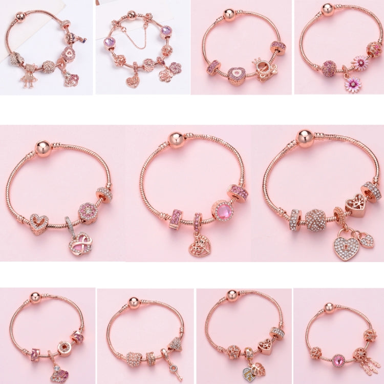 SL135 18cm Women Rose Gold Beaded Bracelet - Bracelets by buy2fix | Online Shopping UK | buy2fix