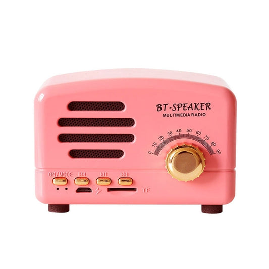 BT01 Retro Bluetooth Wireless Mini Speaker Portable Radio Support TF Card(Pink) - Mini Speaker by buy2fix | Online Shopping UK | buy2fix