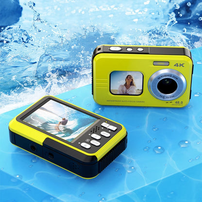 WDC901 3.5m Waterproof 48MP HD Dual Screen Outdoor Sports Digital Camera AU Plug(Yellow) - Children Cameras by buy2fix | Online Shopping UK | buy2fix