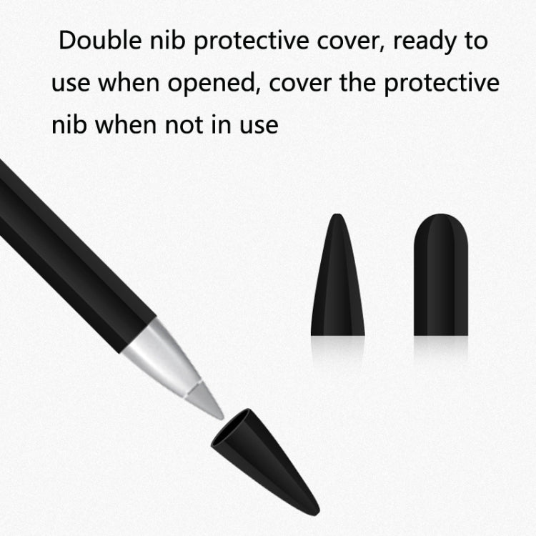 2 Sets 3 In 1 Stylus Silicone Protective Cover + Two-Color Pen Cap Set For Huawei M-Pencil(Black) - Pencil Accessories by buy2fix | Online Shopping UK | buy2fix