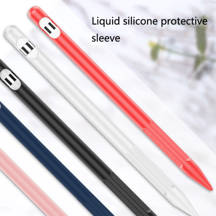 2 Sets 4 In 1 Stylus Silicone Protective Cover + Anti-Lost Rope + Double Pen Nip Cover Set For Apple Pencil 1(Red) - Pencil Accessories by buy2fix | Online Shopping UK | buy2fix