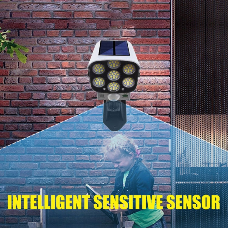 Solar Sensor LED Wall Light Simulation Surveillance Camera Glare Anti-Thief Street Lamp, Style: Remote Control (77LED) - Solar Lights by buy2fix | Online Shopping UK | buy2fix