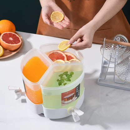 5.2L Three-Grid Rotating Cold Kettle Large-Capacity Compartments Fruit Teapot With Faucet Can Be Put In Refrigerator - Drinking Tools by buy2fix | Online Shopping UK | buy2fix