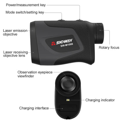 SNDWAY Telescope Golf Rangefinder Handheld Outdoor Altitude Angle Rangefinder, Model: SW-M500 500m - Laser Rangefinder by SNDWAY | Online Shopping UK | buy2fix