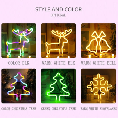 Christmas Decoration Neon Lights Wall-Mounted Ornaments, Spec: Tree-Green Light - Christmas Decoration Lamps by buy2fix | Online Shopping UK | buy2fix