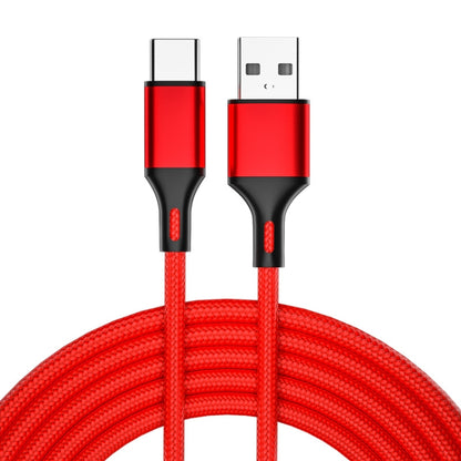 4 PCS 2.4A USB-C / Type-C to USB Braided Fast Charging Sync Data Cable, Length: 0.25m (Red) - USB-C & Type-C Cable by buy2fix | Online Shopping UK | buy2fix