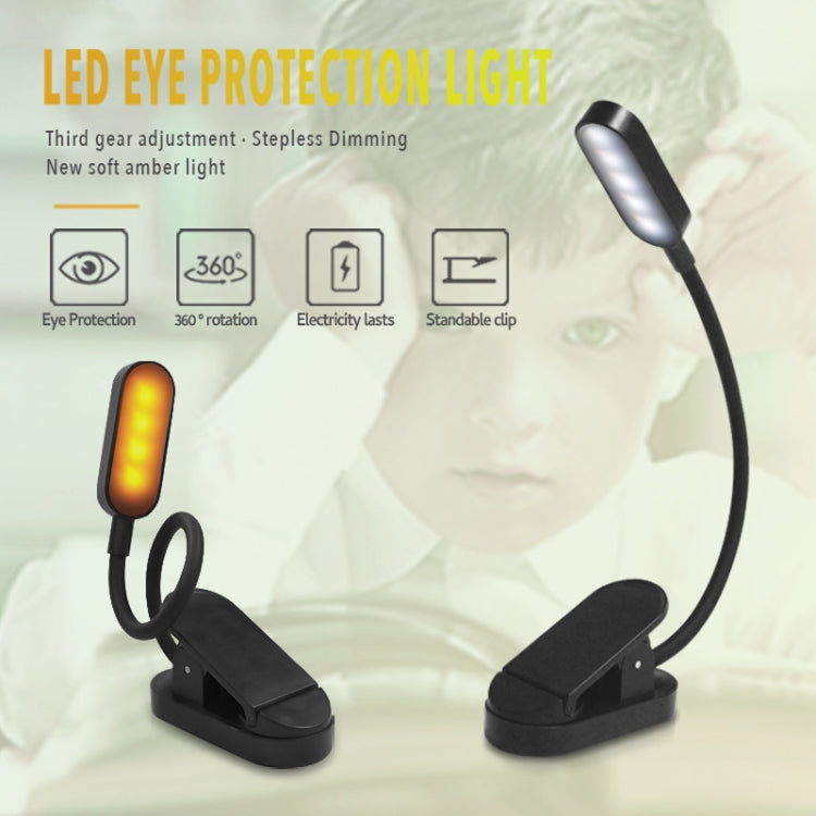 9 LEDs Mini Clip Desk Lamp USB Charging Student Eye Protection Reading Lamp(Black) - Desk Lamps by buy2fix | Online Shopping UK | buy2fix