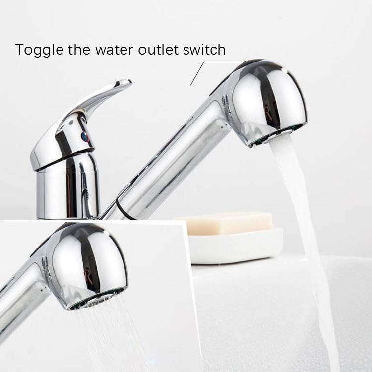 Pull-Out Hot And Cold Telescopic Scrubbed Water Tank Faucet, Specification: Zinc Alloy Chrome(With 50cm 3/8 Water Pipe) - Faucets & Accessories by buy2fix | Online Shopping UK | buy2fix
