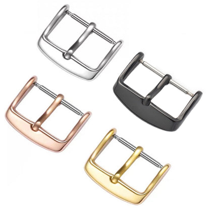 5pcs IP Plated Stainless Steel Pin Buckle Watch Accessories, Color: Gold 12mm - Watch Accessories & Parts by buy2fix | Online Shopping UK | buy2fix