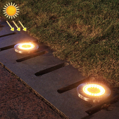 2 PCS 20LEDs Outdoor Waterproof Solar Garden Light Lawn Buried Light(Yellow Light) - Buried Lights by buy2fix | Online Shopping UK | buy2fix