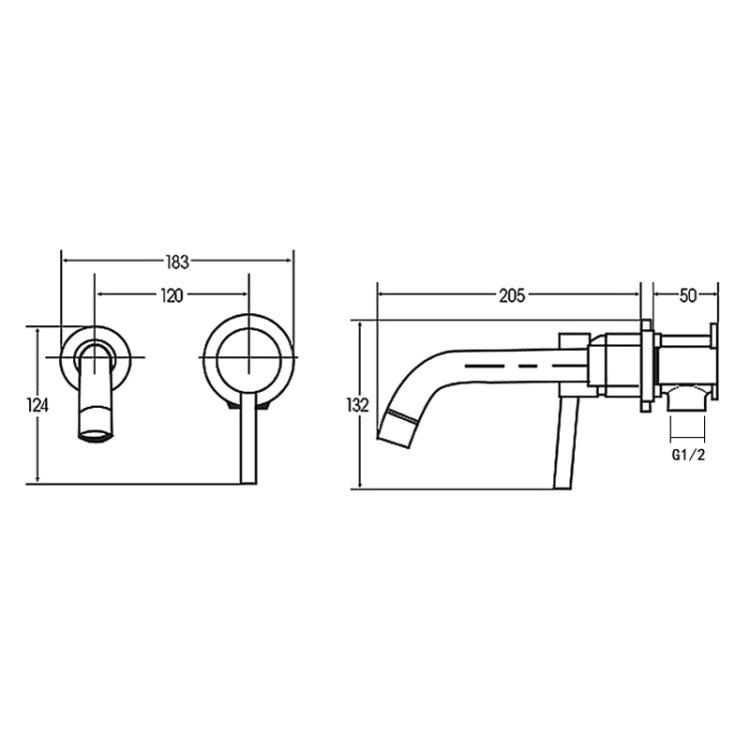 In-wall Hidden Concealed Faucet Hot and Cold Copper Mixing Valve, Specification: Black Split - Faucets & Accessories by buy2fix | Online Shopping UK | buy2fix