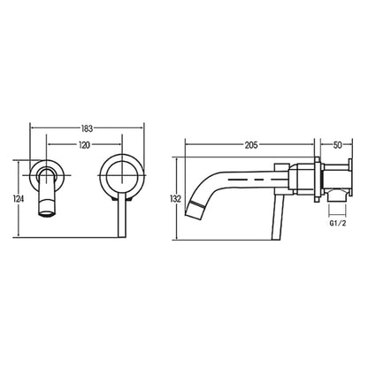 In-wall Hidden Concealed Faucet Hot and Cold Copper Mixing Valve, Specification: Black Split - Faucets & Accessories by buy2fix | Online Shopping UK | buy2fix