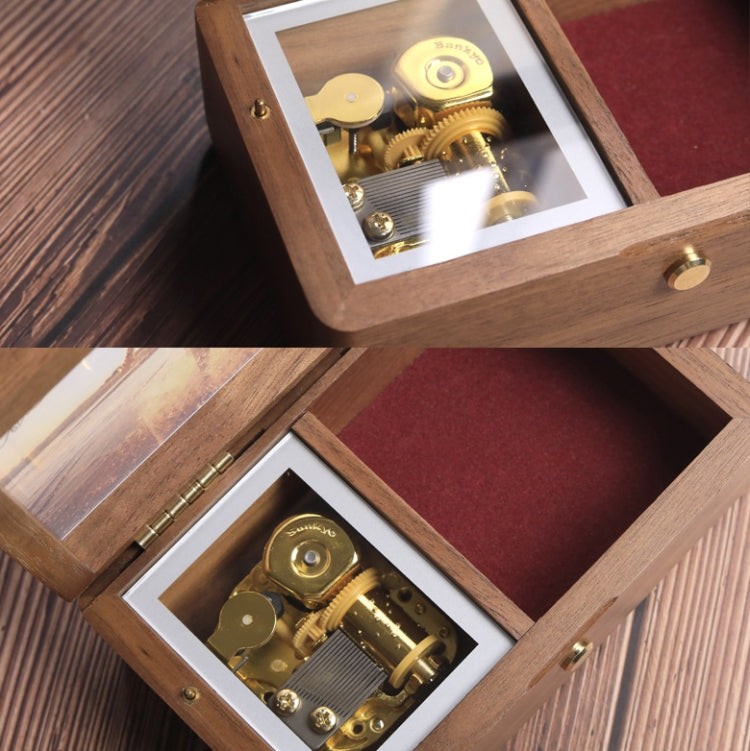 Wooden Jewelry Storage Music Box with Photo Frame Function, Spec: Rosewood+Necklace Flannel - Music Box by buy2fix | Online Shopping UK | buy2fix