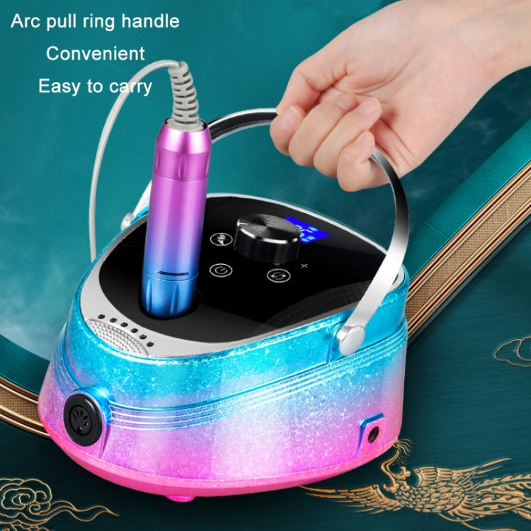 Ice Flower Gradient Rechargeable Low Noise Nail Polishing Machine, Specification: EU Plug (Yellow Green) - Grinding Tools & Accessories by buy2fix | Online Shopping UK | buy2fix