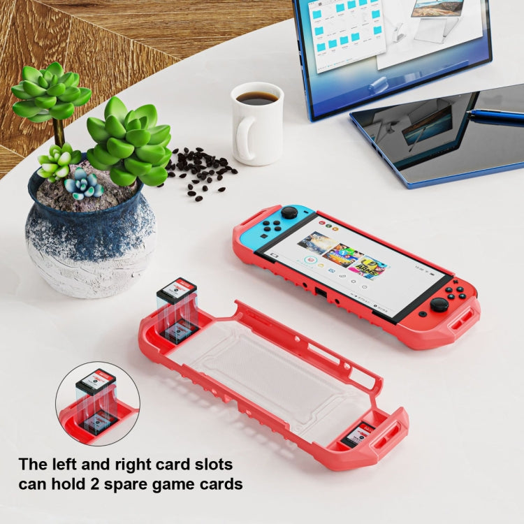 TPU+PC Two-in-one Non-slip Protective Case for Nintendo Switch OLED(Coral) - Cases by buy2fix | Online Shopping UK | buy2fix