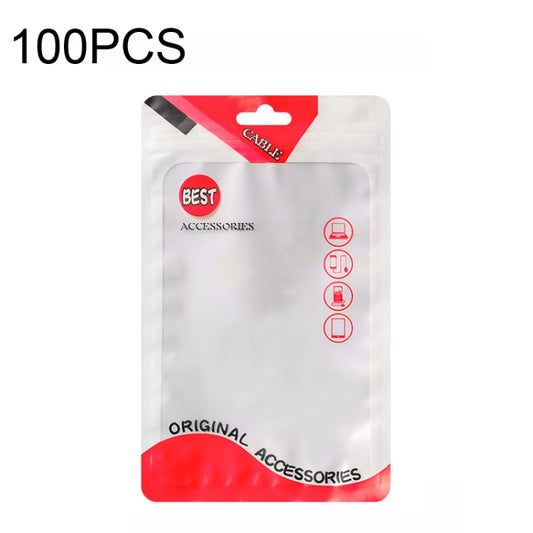100 PCS  Charging Cable U Disk Universal Color Printing Sealing Pocket(11x18cm Red Matte) -  by buy2fix | Online Shopping UK | buy2fix