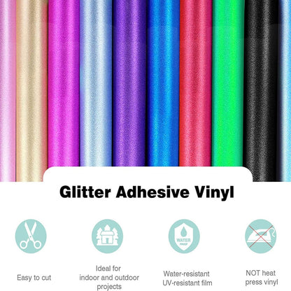 30 x 50cm Glitter Adhesive Craft Permanent Vinyl Film For Cup Wall Glass Decor(Black) - Sticker by buy2fix | Online Shopping UK | buy2fix