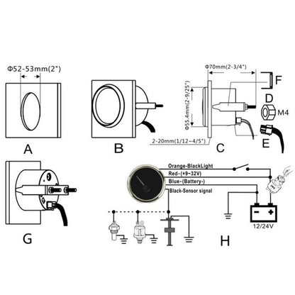 PMM2 DN52mm 12/24V 0-190Ohm Marine Balance Table Lift Table(WG) - Marine Accessories & Parts by buy2fix | Online Shopping UK | buy2fix