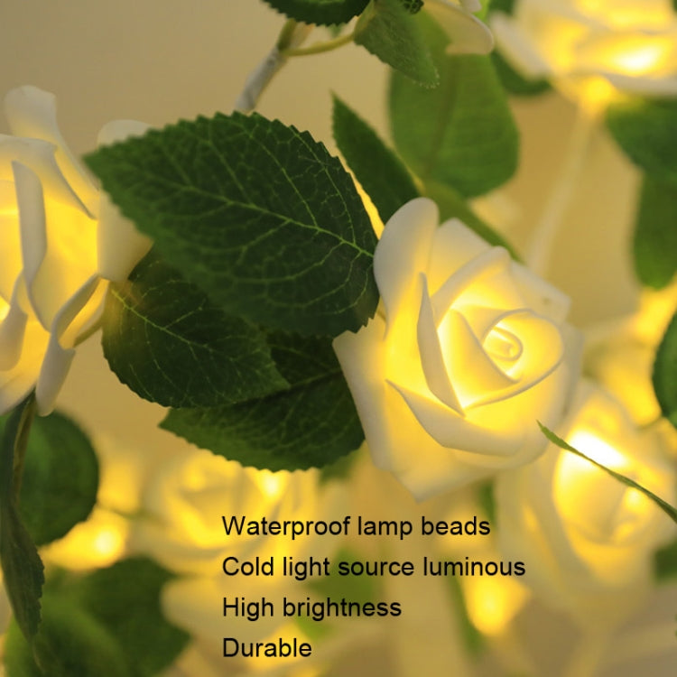 SJ-SD054 LED Valentine Day Rose Indoor Party Decoration Lights(White Bottom Milk White) - Holiday Lights by buy2fix | Online Shopping UK | buy2fix