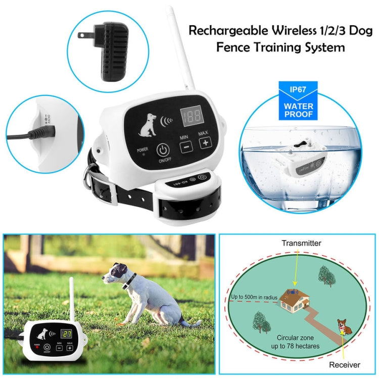 KD-661 500m Wireless Electric Dog Pet Fence Shock Collar,Spec: For Two Dog(UK Plug) - Training Aids by buy2fix | Online Shopping UK | buy2fix