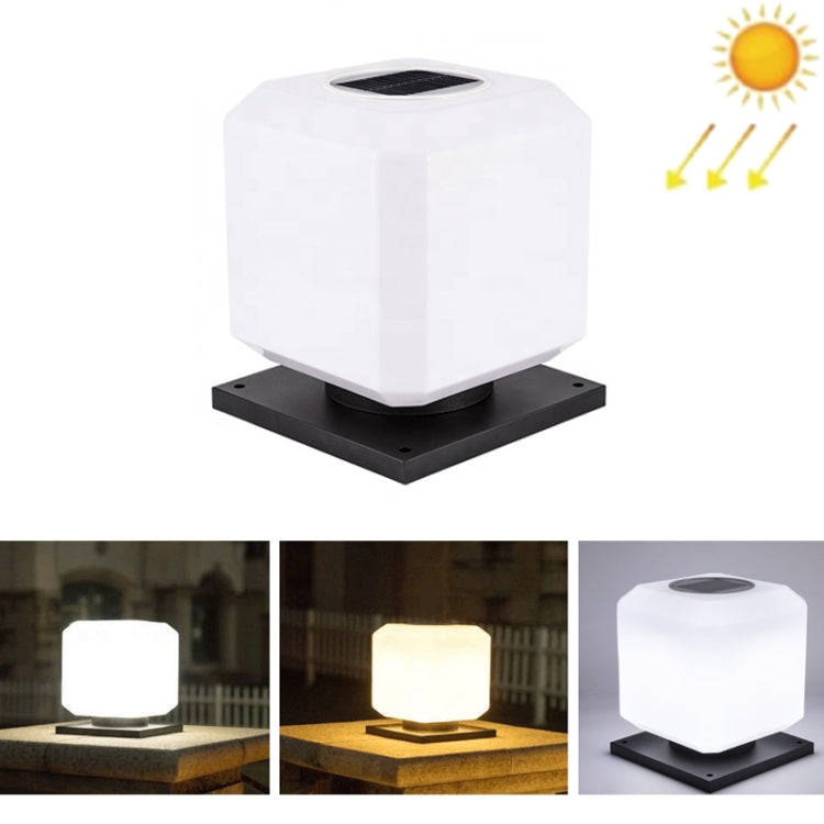 003 Solar Square Outdoor Post Light LED Waterproof Wall Lights, Size: 30cm (Tricolor Light) - Solar Lights by buy2fix | Online Shopping UK | buy2fix