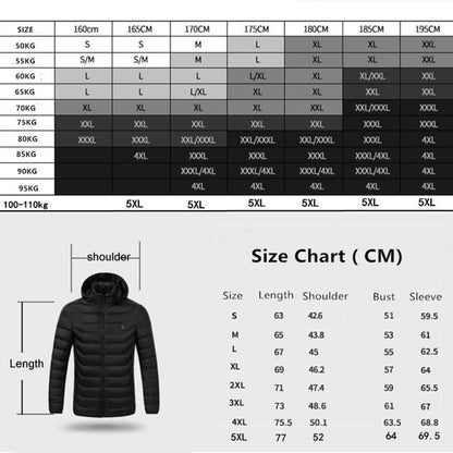 9 Zone Black USB Winter Electric Heated Jacket Warm Thermal Jacket, Size: S - Down Jackets by buy2fix | Online Shopping UK | buy2fix