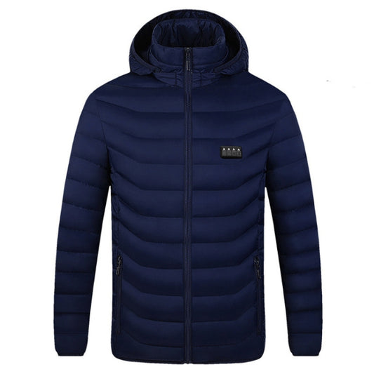 19 Zone 4 Control Blue USB Winter Electric Heated Jacket Warm Thermal Jacket, Size: XL - Down Jackets by buy2fix | Online Shopping UK | buy2fix