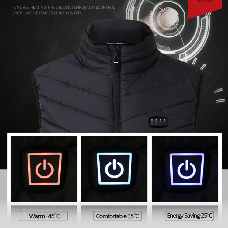 11 Area Double Control Blue USB Electric Heating Undershirt Intelligent Warm Vest(5XL) - Down Jackets by buy2fix | Online Shopping UK | buy2fix
