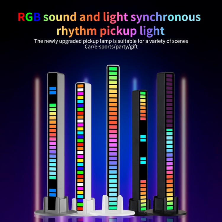 RGB Sound-controlled Rhythmic Response Lights Music Ambient LED Pick-up Lights Charging(16 Lights White) - Novelty Lighting by buy2fix | Online Shopping UK | buy2fix