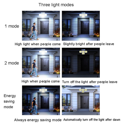 TG-TY10804 Solar 4 Head Double Sensor Light LED Rotating Wall Light With Remote Control(296 LED) - Solar Lights by buy2fix | Online Shopping UK | buy2fix