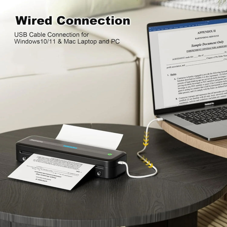 Phomemo M832 300dpi Wireless Thermal Portable Printer, Size: A4 Version(Black) - Printer by Phomemo | Online Shopping UK | buy2fix